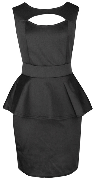 Sort stilet peplum kjole